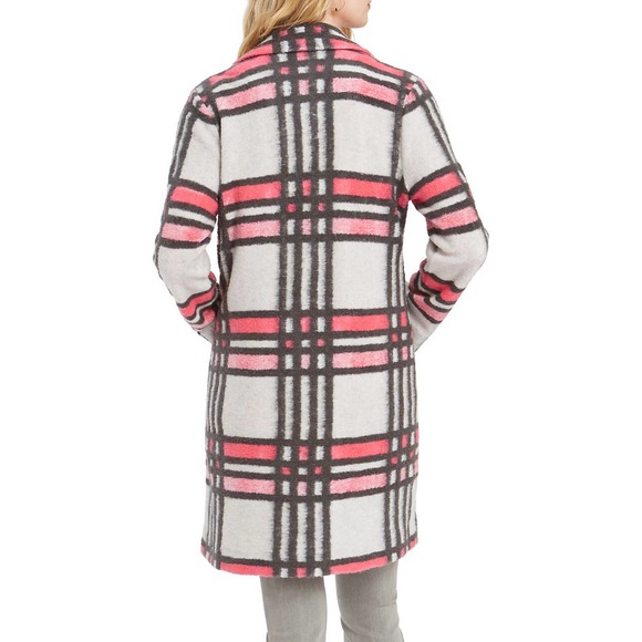 NIC + ZOE Check Pop  Sweater Jacket / Coat. Pink Multi Cotton Wool Blend - M - Picture 3 of 16
